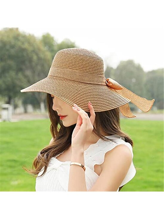 Women\'s Floppy Sun Hat with Wide Brim Foldable Roll-Up Straw Hat main image 3